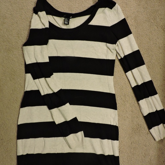 Striped Sweater Tunic Dress - Picture 1 of 3